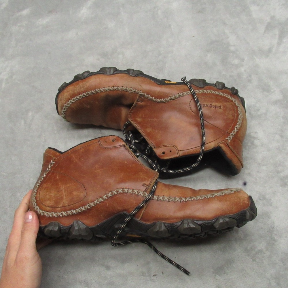 Patagonia Mens 14 Mid Boots Brown Leather Vibram Ranger Smith Waterproof Lace Up - Picture 3 of 16